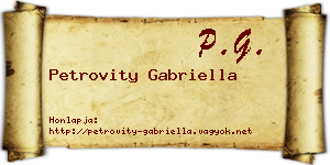 Petrovity Gabriella névjegykártya